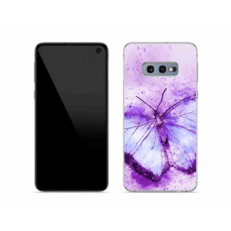 Gelový kryt mmCase na mobil Samsung Galaxy S10e - fialový motýl