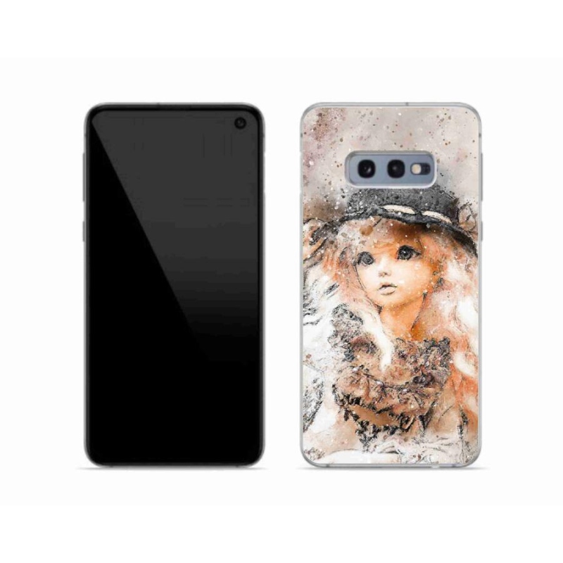 Gelový kryt mmCase na mobil Samsung Galaxy S10e - holčička s kloboukem