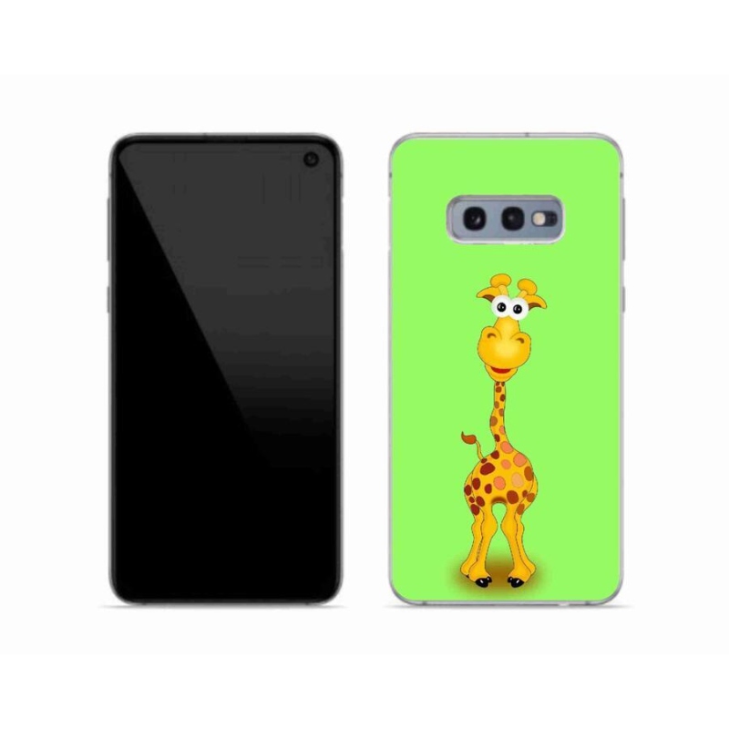 Gelový kryt mmCase na mobil Samsung Galaxy S10e - kreslená žirafa