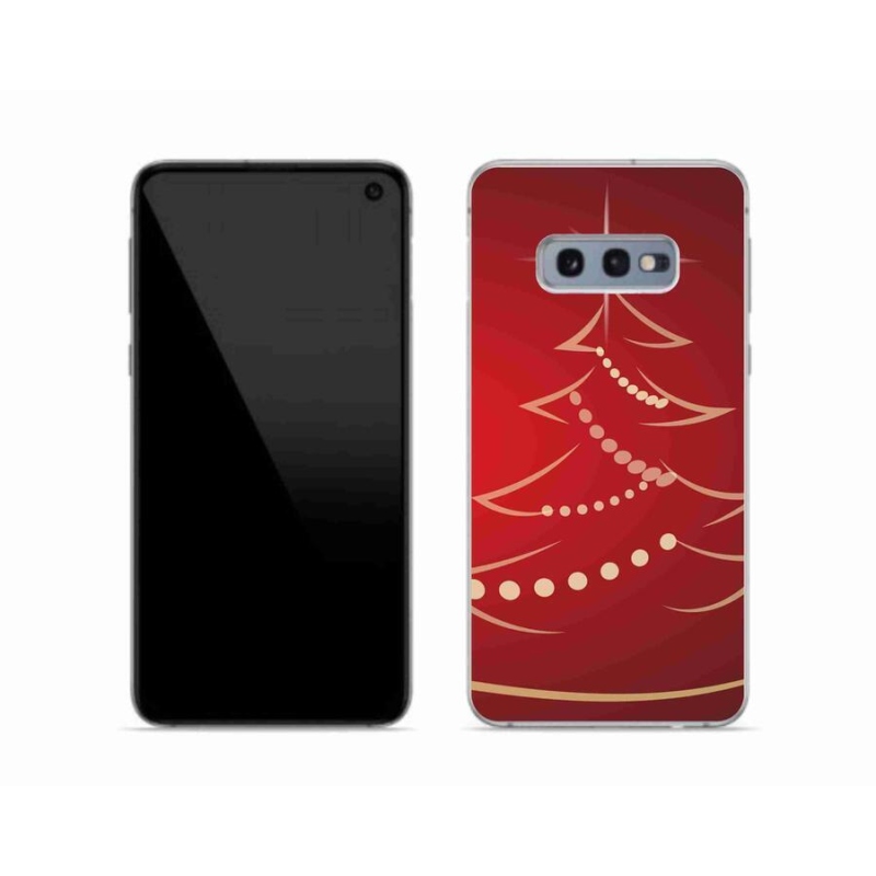 Gelový kryt mmCase na mobil Samsung Galaxy S10e - kreslený vánoční stromek