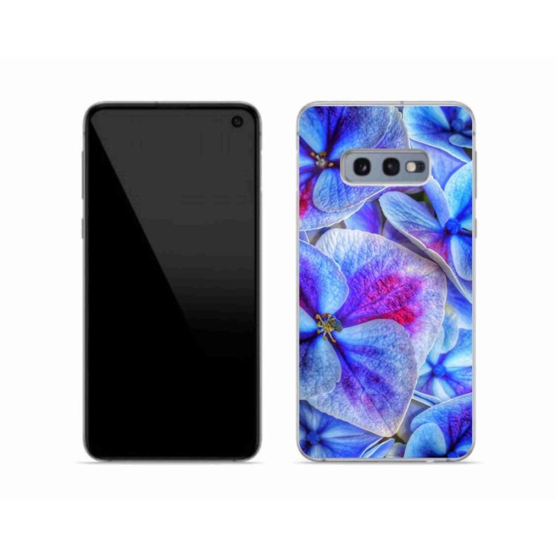 Gelový kryt mmCase na mobil Samsung Galaxy S10e - modré květy 1