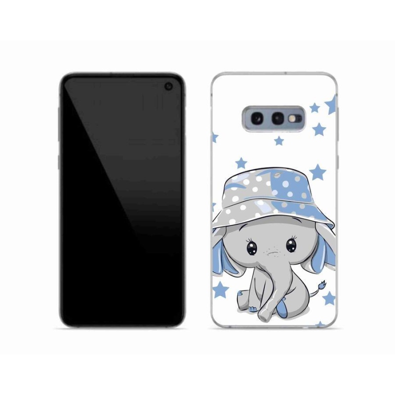 Gelový kryt mmCase na mobil Samsung Galaxy S10e - modrý slon