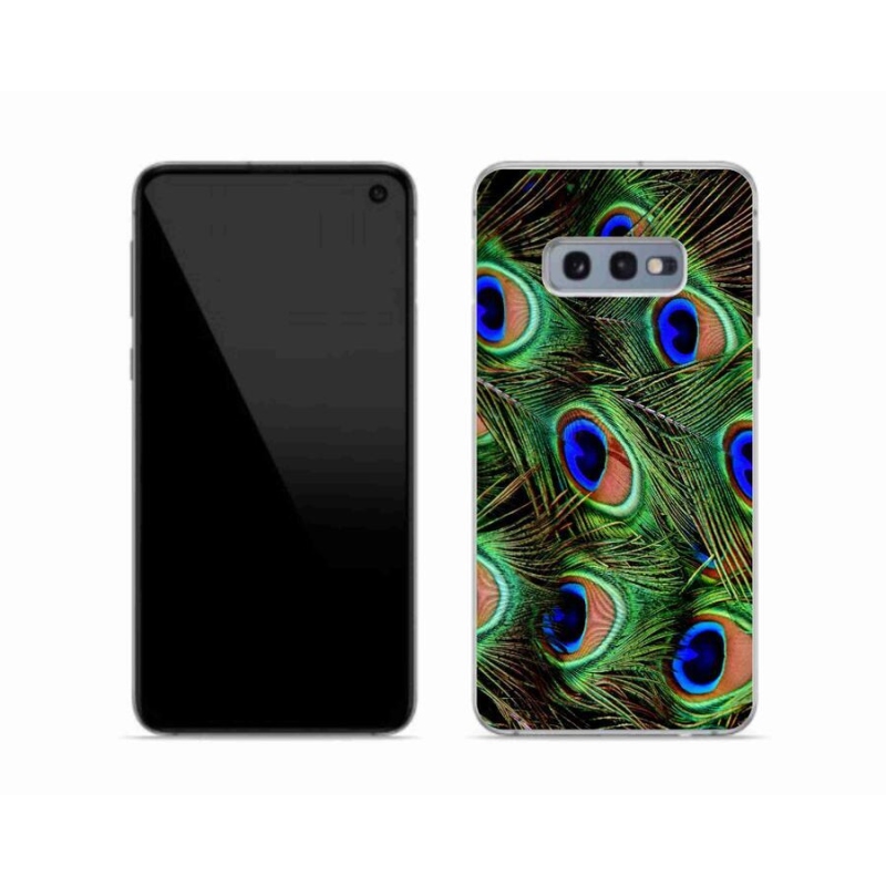 Gelový kryt mmCase na mobil Samsung Galaxy S10e - paví peří