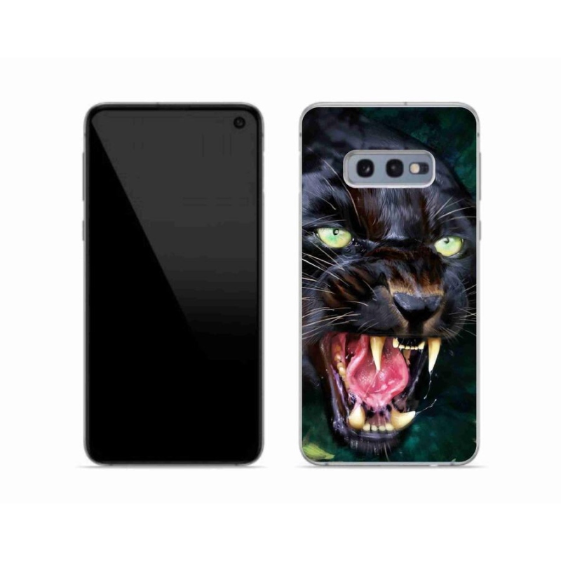 Gelový kryt mmCase na mobil Samsung Galaxy S10e - rozzuřený černý panter