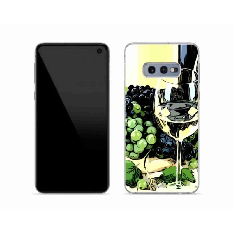 Gelový kryt mmCase na mobil Samsung Galaxy S10e - sklenka vína