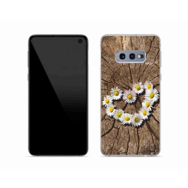 Gelový kryt mmCase na mobil Samsung Galaxy S10e - srdce z kopretin