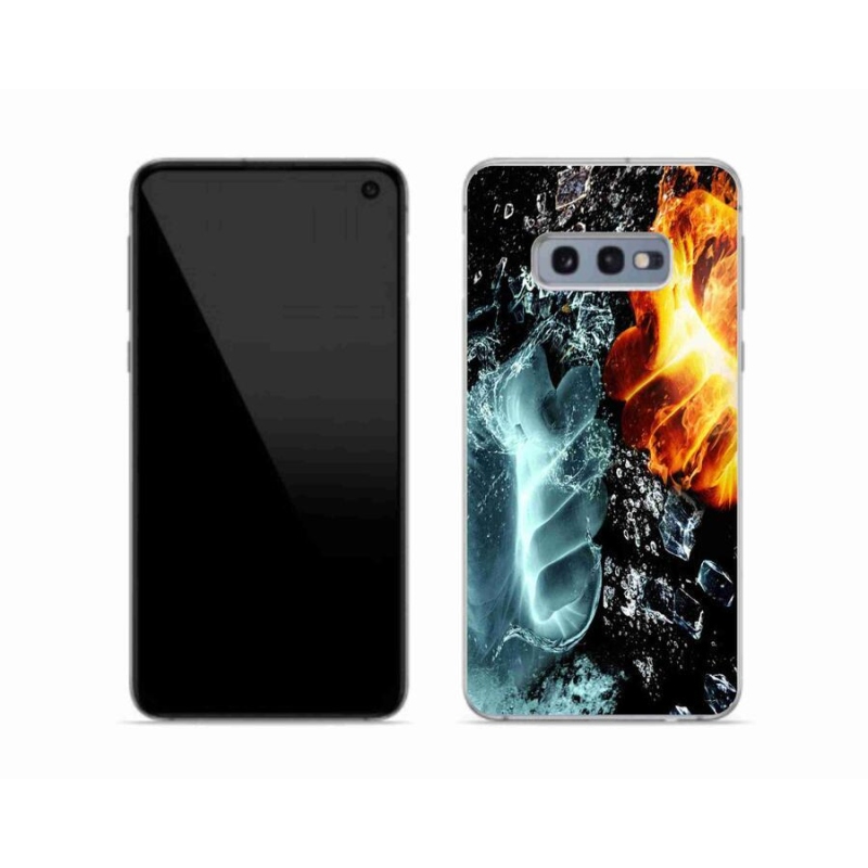 Gelový kryt mmCase na mobil Samsung Galaxy S10e - voda a oheň