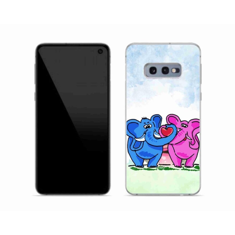 Gelový kryt mmCase na mobil Samsung Galaxy S10e - zamilovaní sloni
