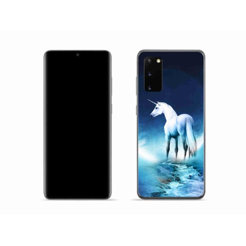 Gelový kryt mmCase na mobil Samsung Galaxy S20 - bílý jednorožec