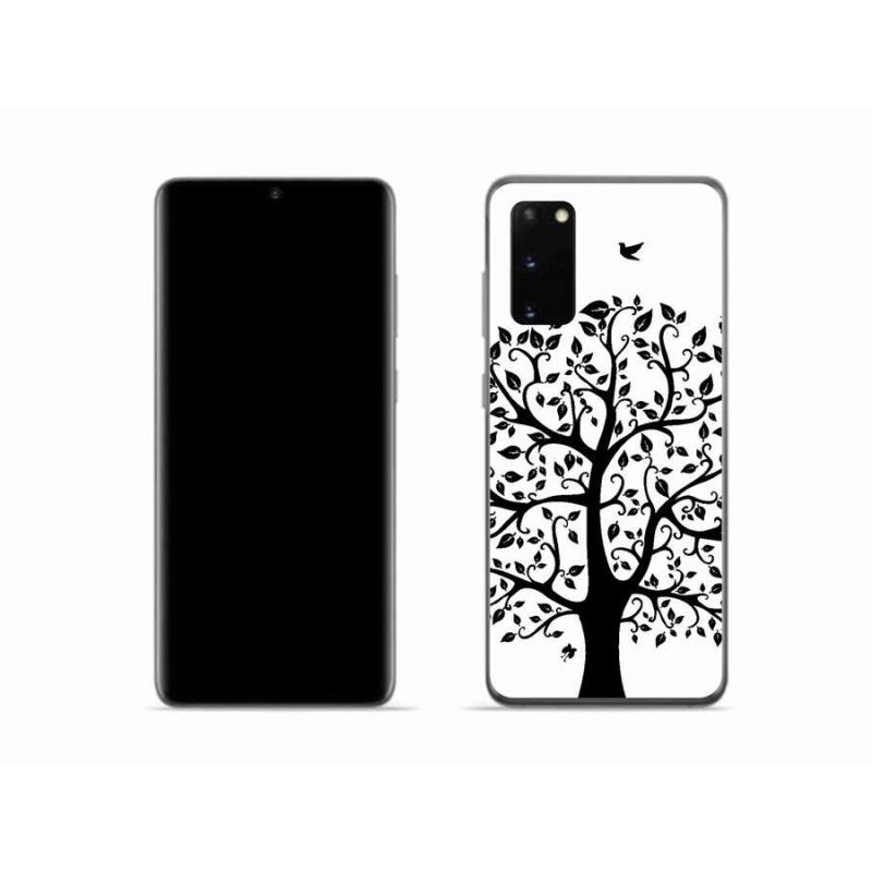 Gelový kryt mmCase na mobil Samsung Galaxy S20 - černobílý strom