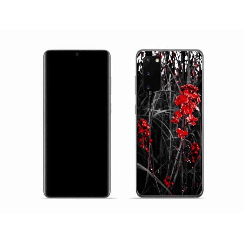 Gelový kryt mmCase na mobil Samsung Galaxy S20 - červená rostlina