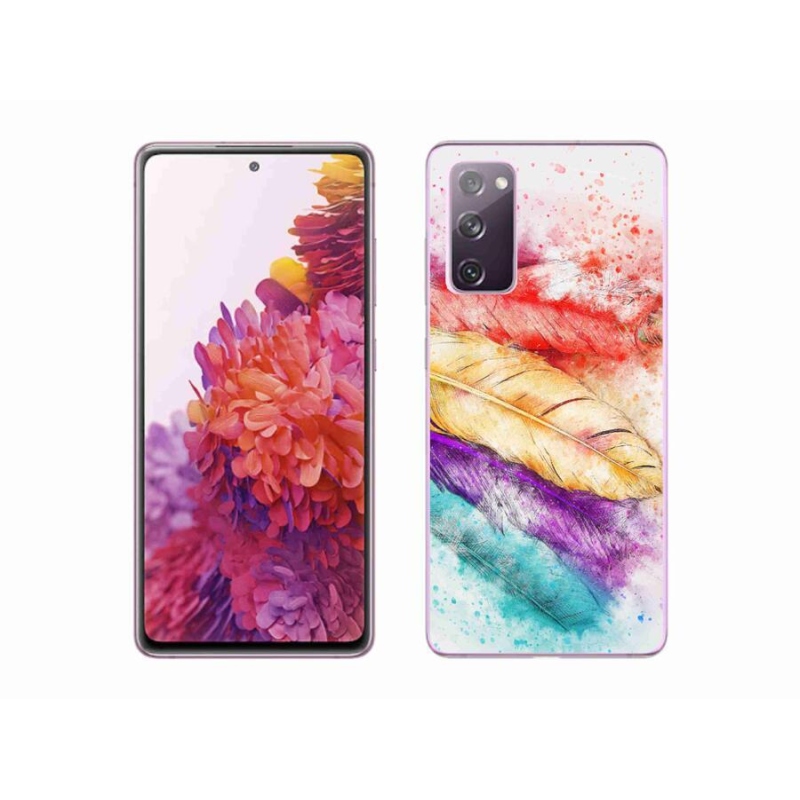Gelový kryt mmCase na mobil Samsung Galaxy S20 FE - barevné peří