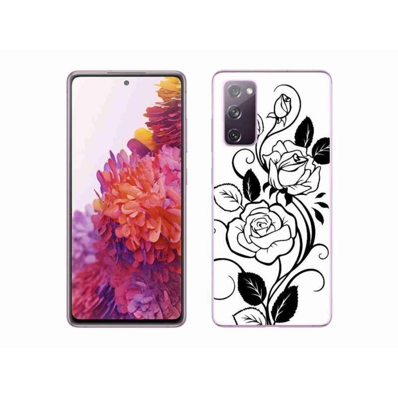 Gelový kryt mmCase na mobil Samsung Galaxy S20 FE - černobílá růže