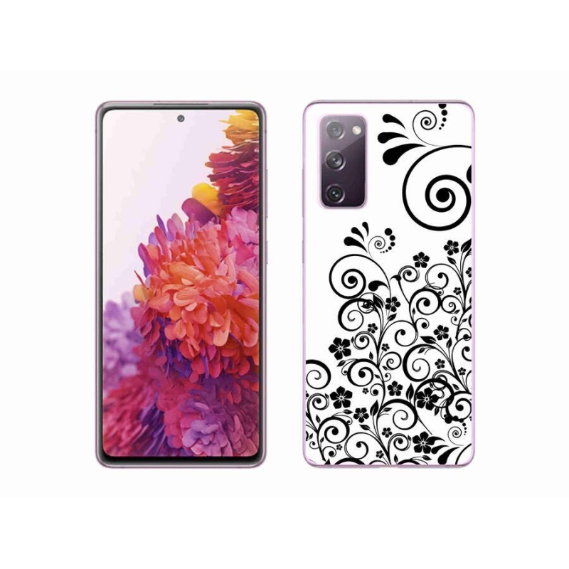Gelový kryt mmCase na mobil Samsung Galaxy S20 FE - černobílé květinové vzory