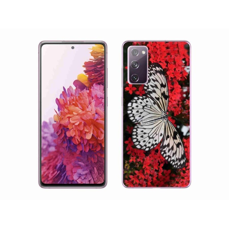 Gelový kryt mmCase na mobil Samsung Galaxy S20 FE - černobílý motýl 1