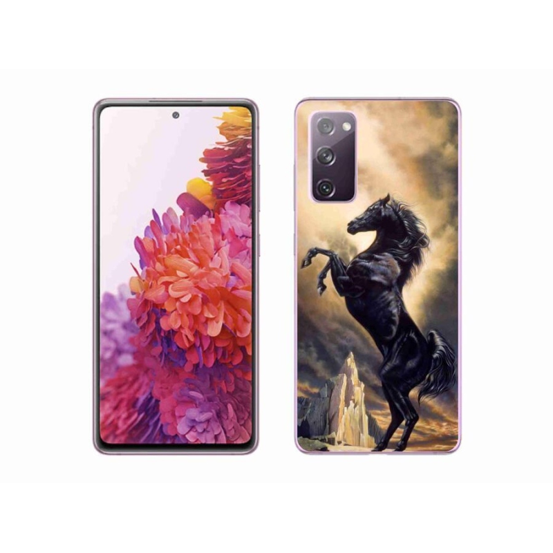 Gelový kryt mmCase na mobil Samsung Galaxy S20 FE - černý kreslený kůň