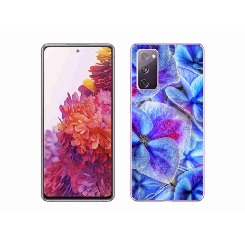 Gelový kryt mmCase na mobil Samsung Galaxy S20 FE - modré květy 1