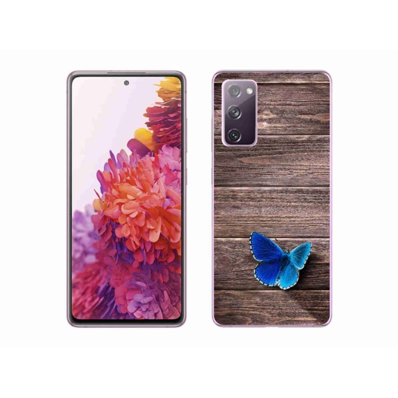 Gelový kryt mmCase na mobil Samsung Galaxy S20 FE - modrý motýl 1