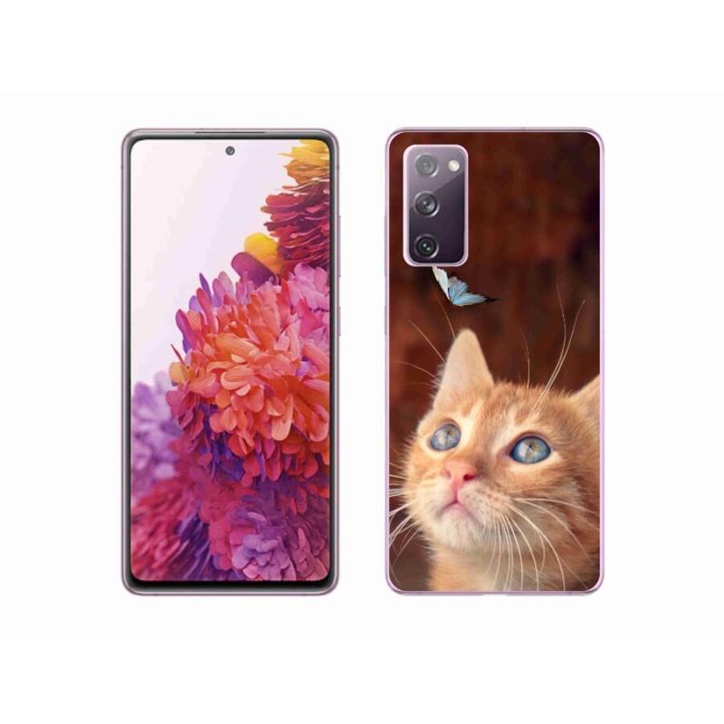 Gelový kryt mmCase na mobil Samsung Galaxy S20 FE - motýl a kotě