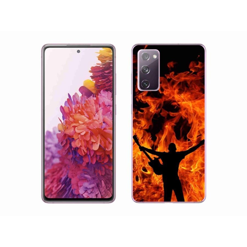 Gelový kryt mmCase na mobil Samsung Galaxy S20 FE - muzikant a oheň