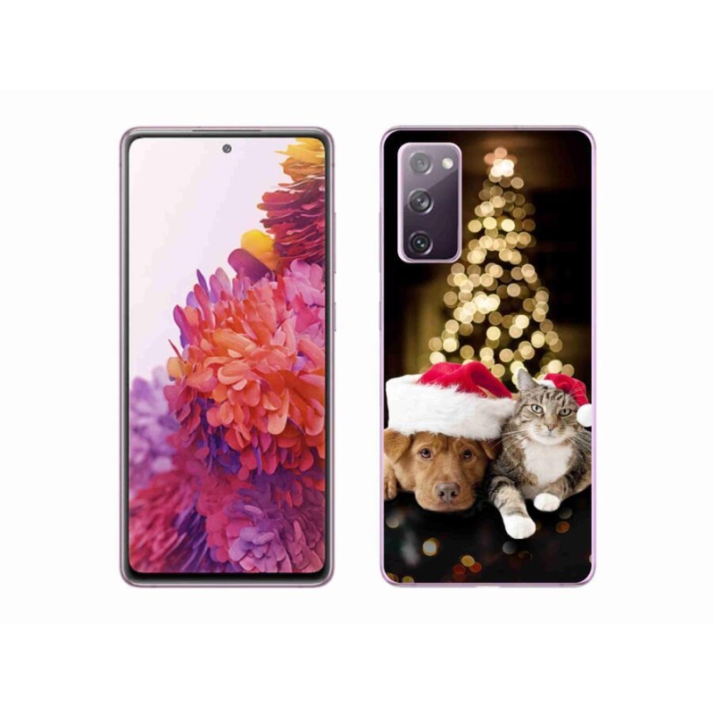 Gelový kryt mmCase na mobil Samsung Galaxy S20 FE - vánoční pes a kočka