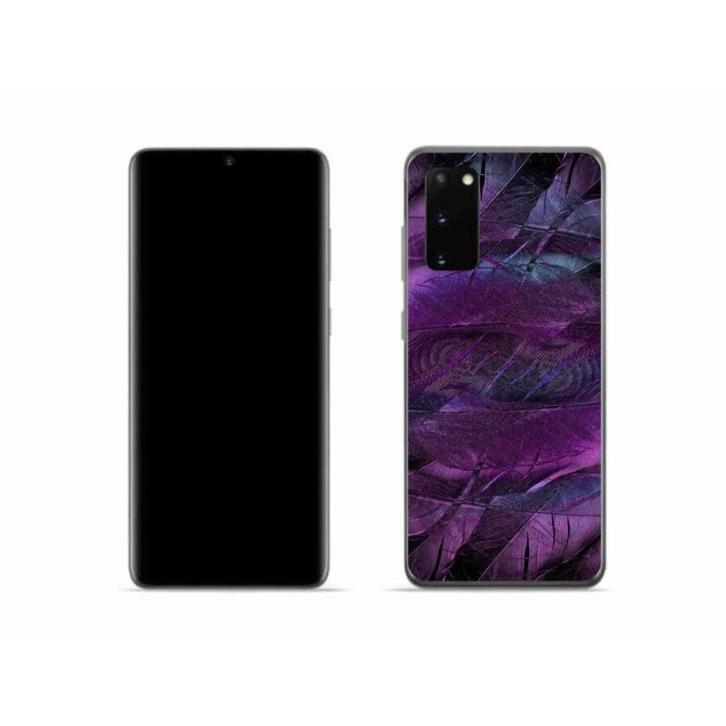 Gelový kryt mmCase na mobil Samsung Galaxy S20 - fialová pírka