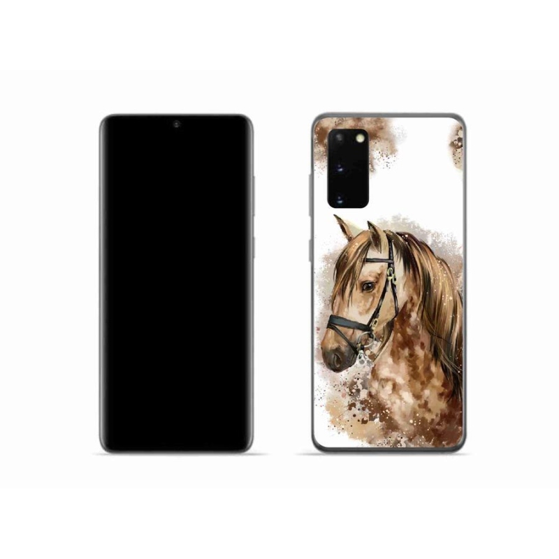 Gelový kryt mmCase na mobil Samsung Galaxy S20 - hnědý kreslený kůň