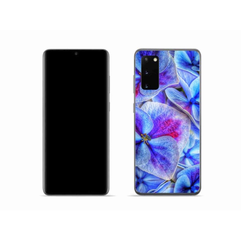 Gelový kryt mmCase na mobil Samsung Galaxy S20 - modré květy 1