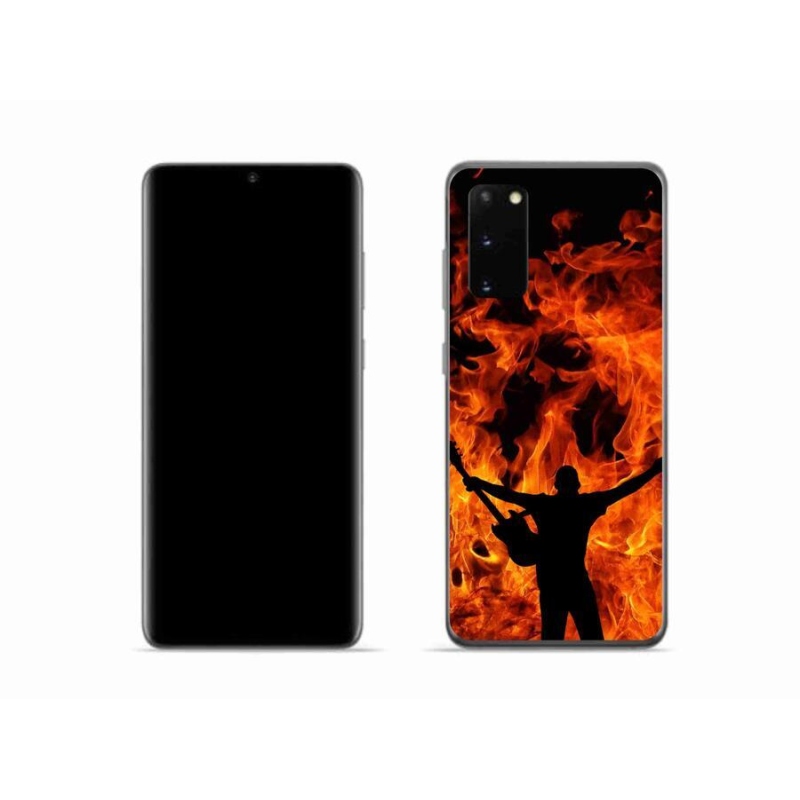 Gelový kryt mmCase na mobil Samsung Galaxy S20 - muzikant a oheň