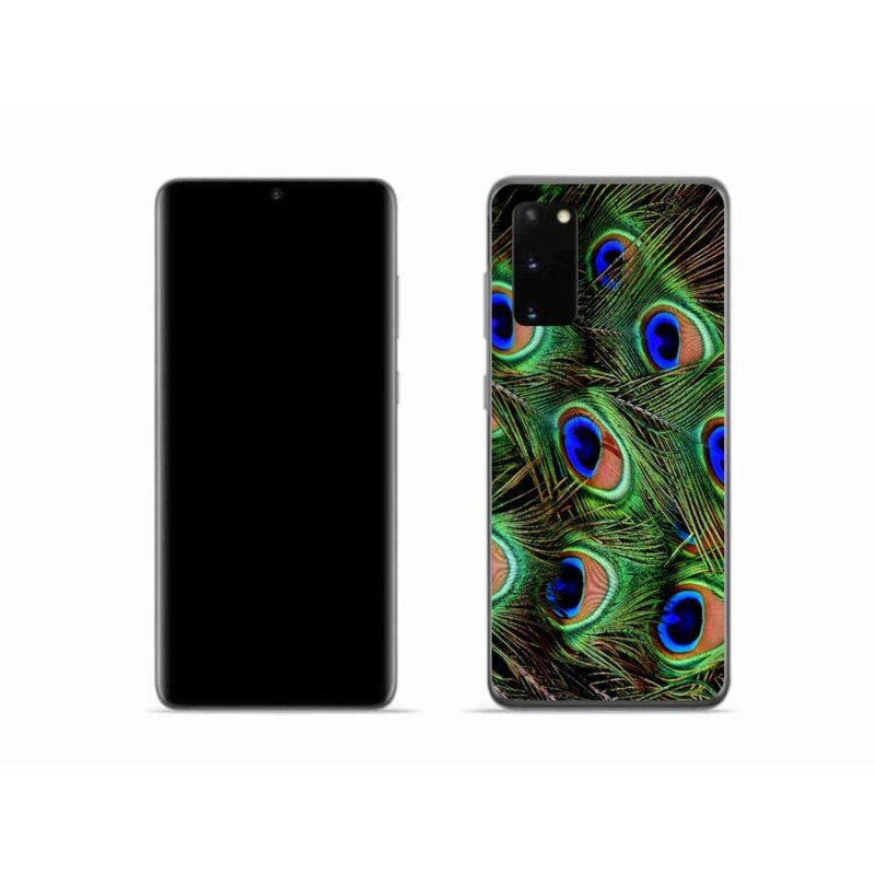 Gelový kryt mmCase na mobil Samsung Galaxy S20 - paví peří