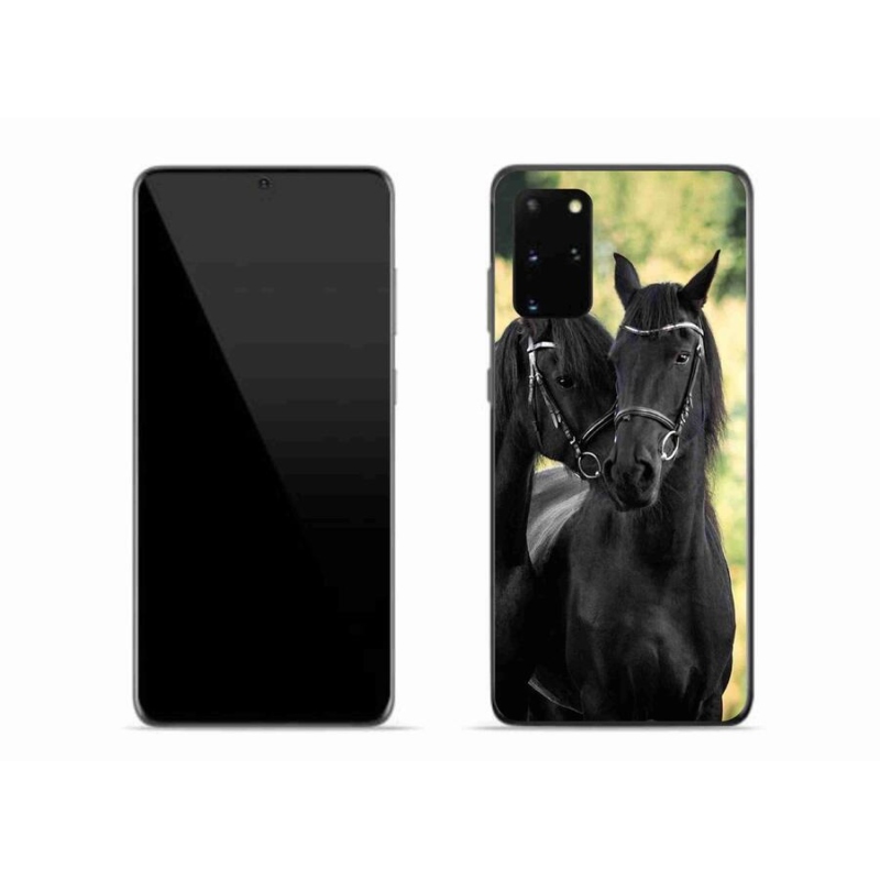 Gelový kryt mmCase na mobil Samsung Galaxy S20 Plus - dva černí koně