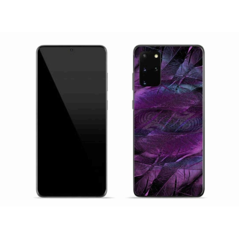 Gelový kryt mmCase na mobil Samsung Galaxy S20 Plus - fialová pírka