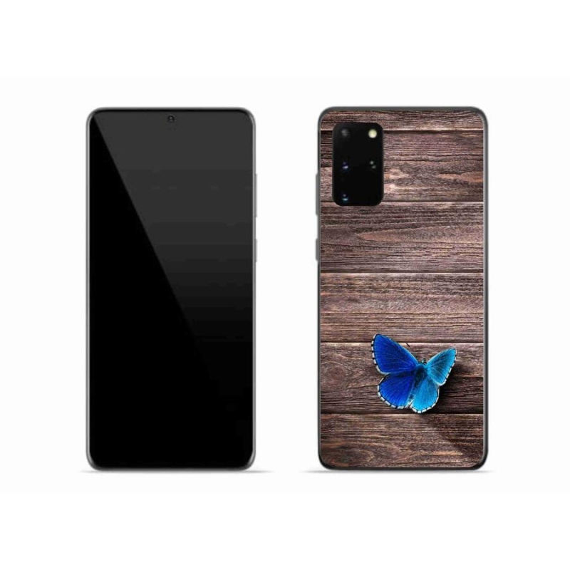 Gelový kryt mmCase na mobil Samsung Galaxy S20 Plus - modrý motýl 1