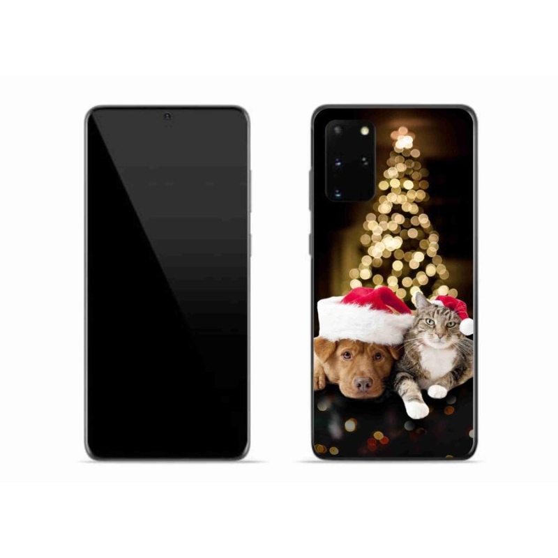 Gelový kryt mmCase na mobil Samsung Galaxy S20 Plus - vánoční pes a kočka