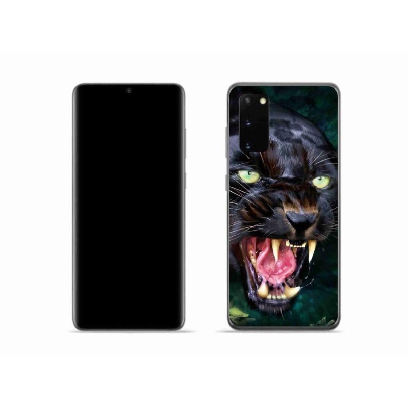 Gelový kryt mmCase na mobil Samsung Galaxy S20 - rozzuřený černý panter
