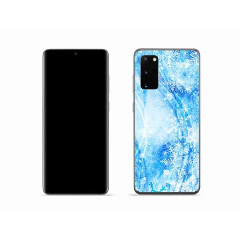 Gelový kryt mmCase na mobil Samsung Galaxy S20 - sněhové vločky