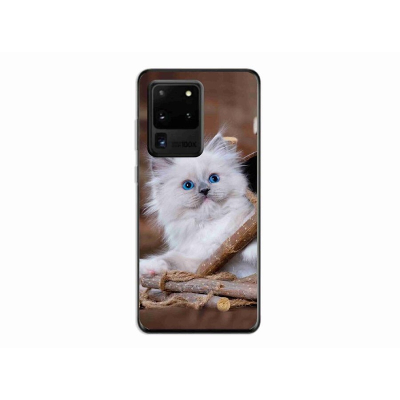 Gelový kryt mmCase na mobil Samsung Galaxy S20 Ultra - bílé kotě
