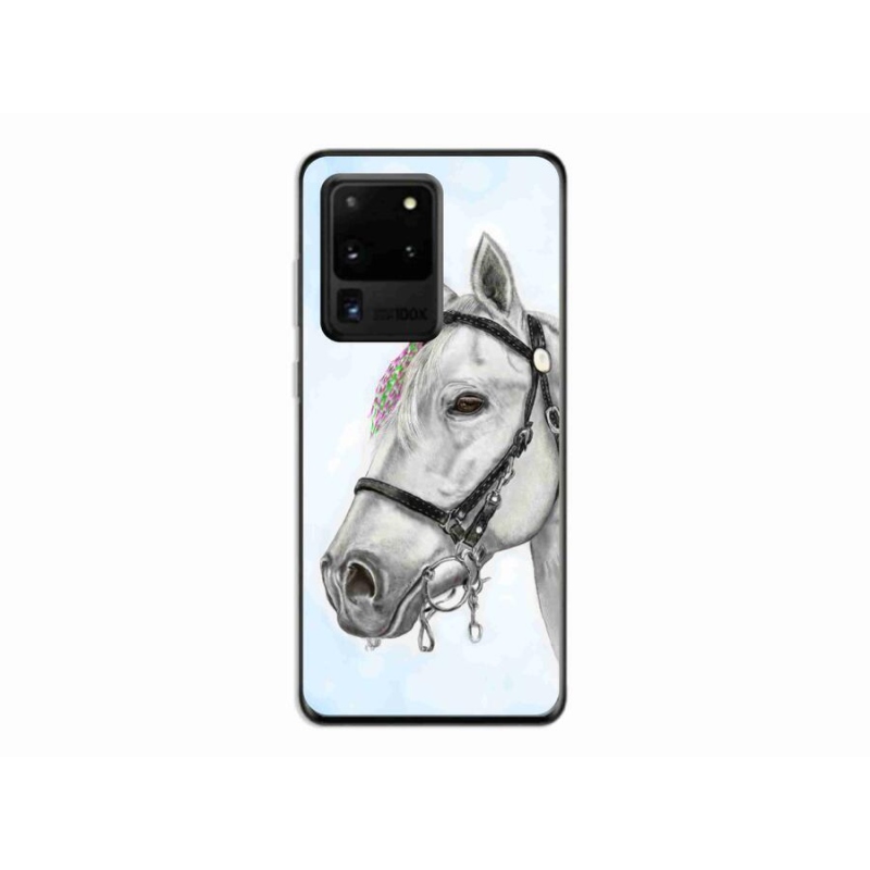 Gelový kryt mmCase na mobil Samsung Galaxy S20 Ultra - bílý kůň 1