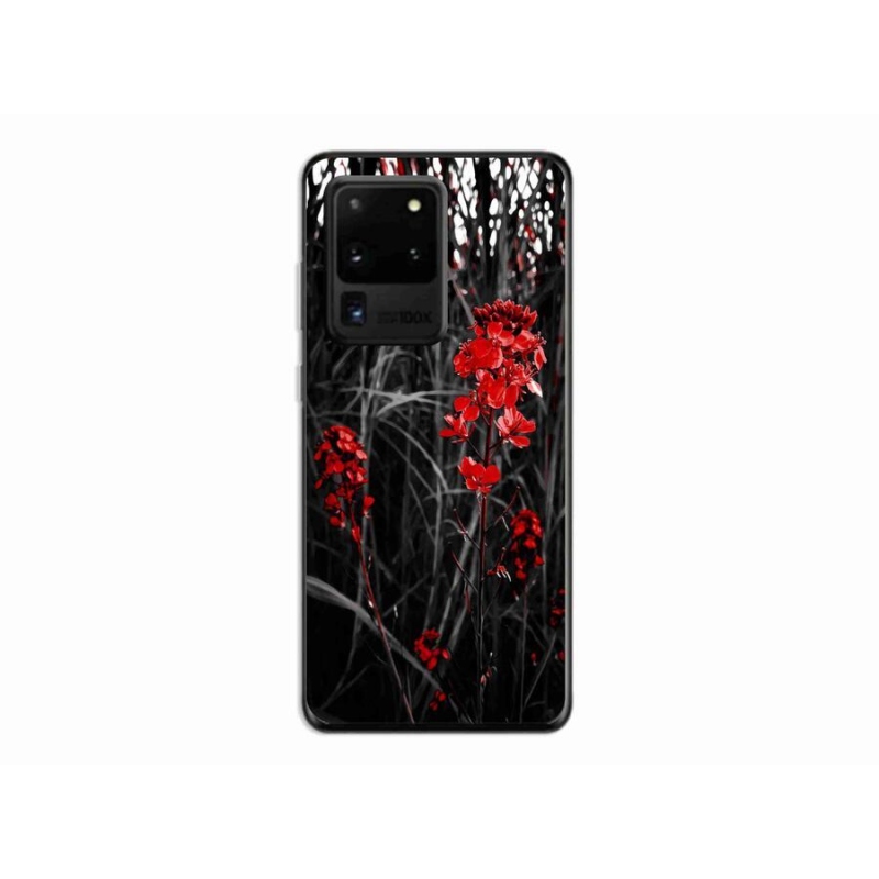 Gelový kryt mmCase na mobil Samsung Galaxy S20 Ultra - červená rostlina