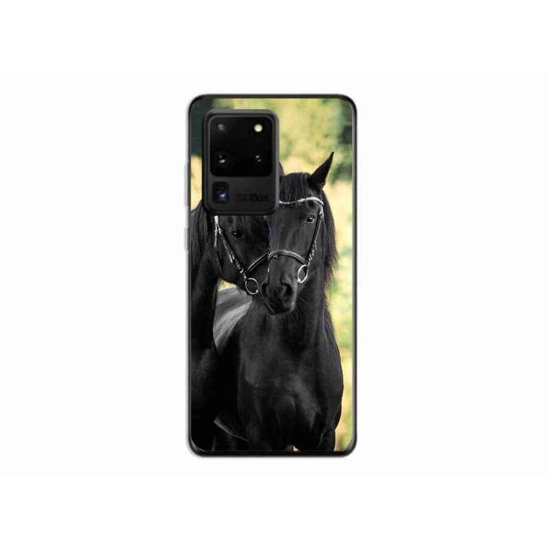 Gelový kryt mmCase na mobil Samsung Galaxy S20 Ultra - dva černí koně