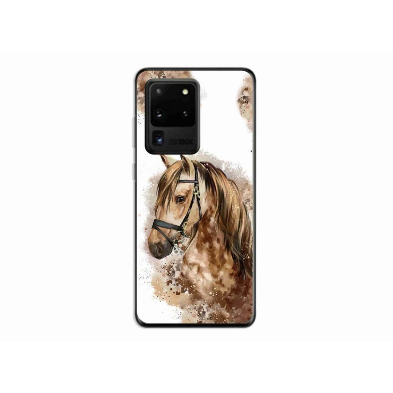 Gelový kryt mmCase na mobil Samsung Galaxy S20 Ultra - hnědý kreslený kůň