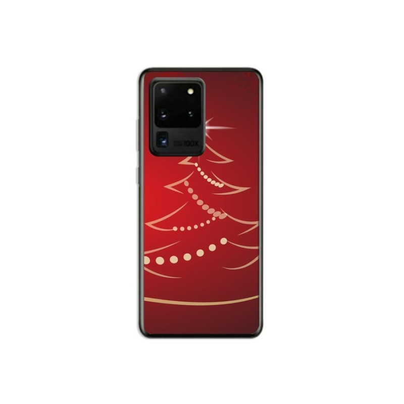 Gelový kryt mmCase na mobil Samsung Galaxy S20 Ultra - kreslený vánoční stromek