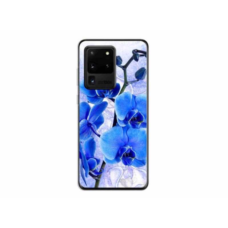 Gelový kryt mmCase na mobil Samsung Galaxy S20 Ultra - modré květy