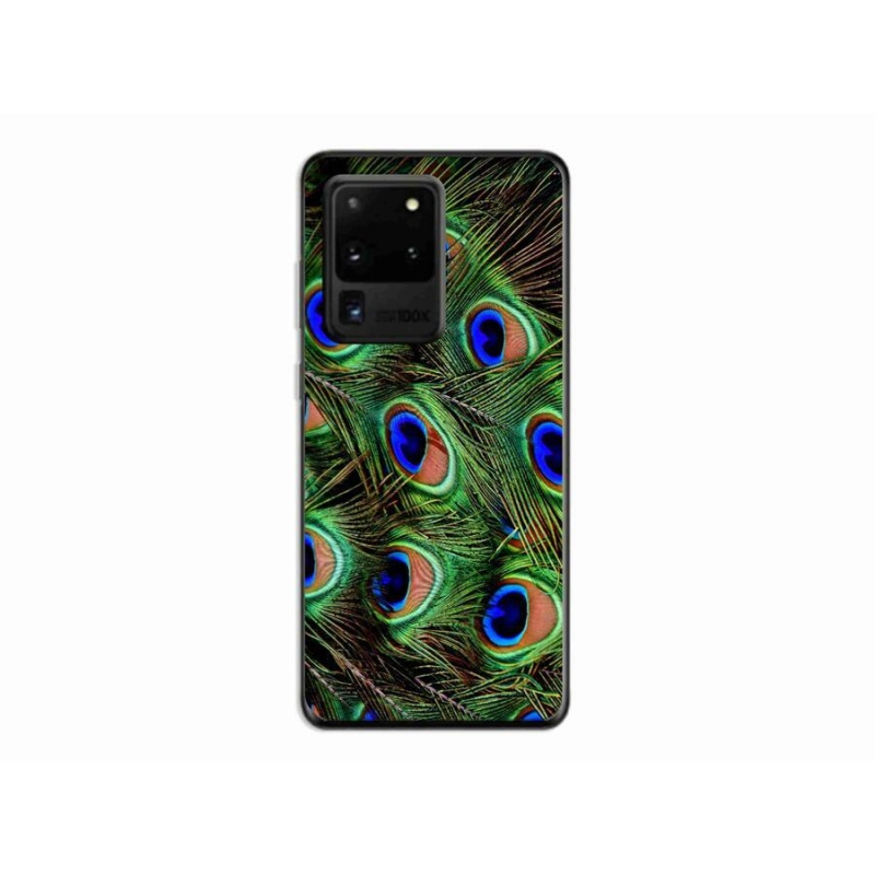 Gelový kryt mmCase na mobil Samsung Galaxy S20 Ultra - paví peří