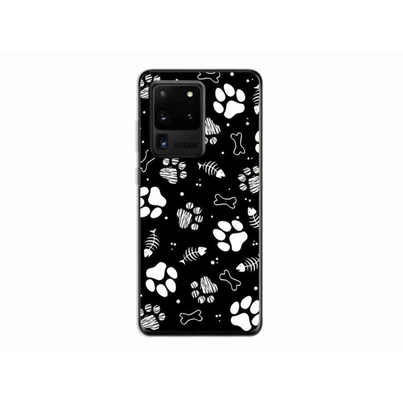Gelový kryt mmCase na mobil Samsung Galaxy S20 Ultra - psí tlapky