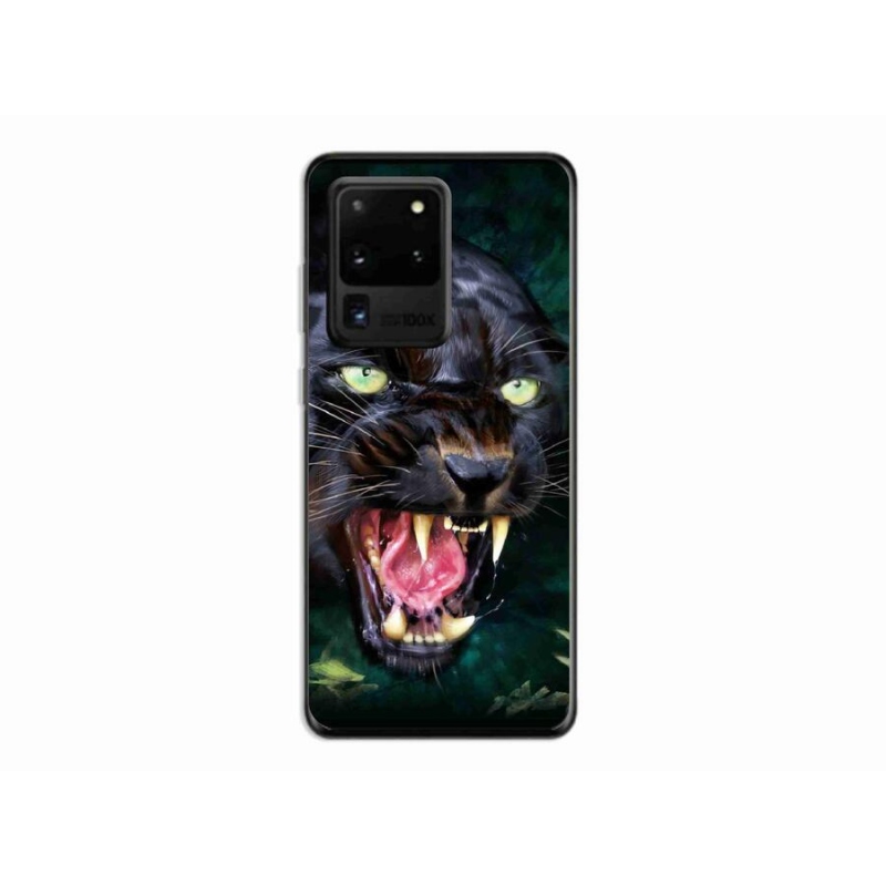 Gelový kryt mmCase na mobil Samsung Galaxy S20 Ultra - rozzuřený černý panter