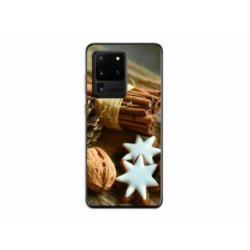 Gelový kryt mmCase na mobil Samsung Galaxy S20 Ultra - skořice a perníčky