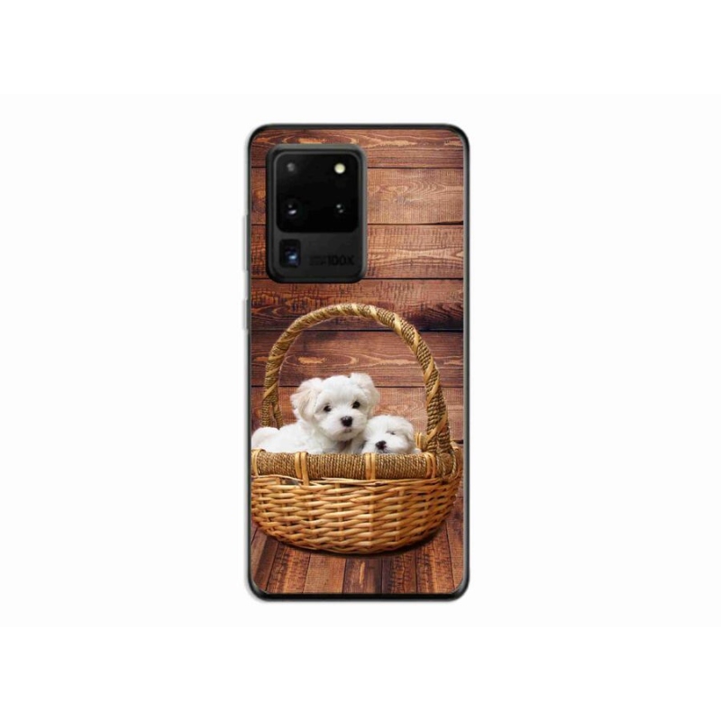Gelový kryt mmCase na mobil Samsung Galaxy S20 Ultra - štěňátka