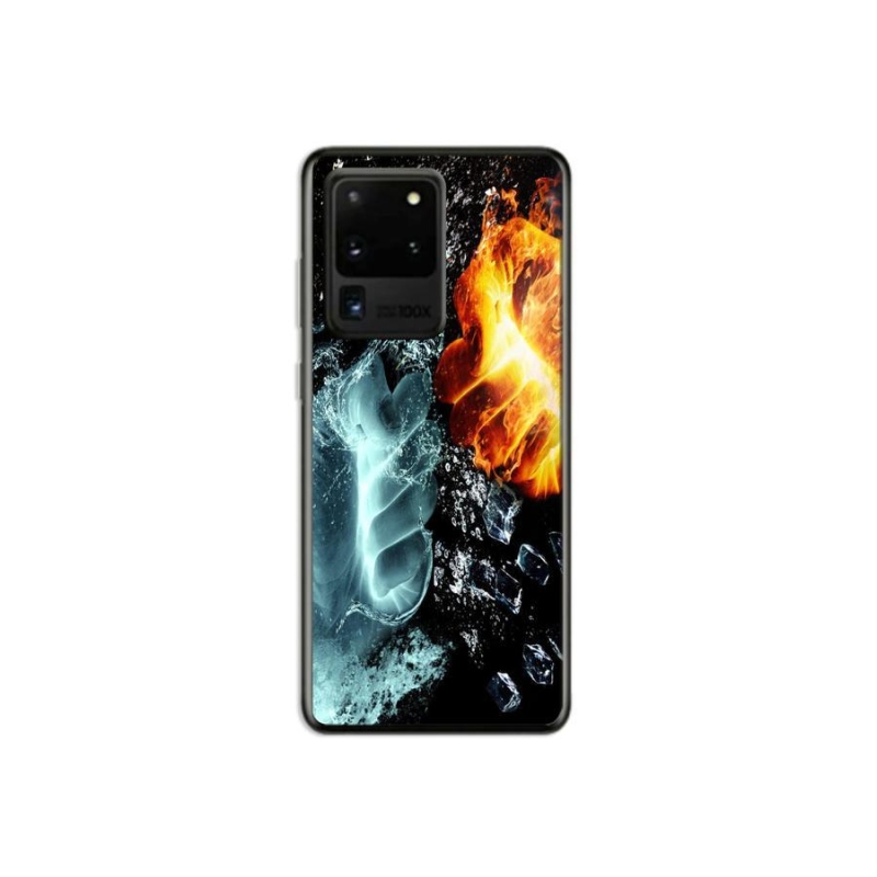 Gelový kryt mmCase na mobil Samsung Galaxy S20 Ultra - voda a oheň