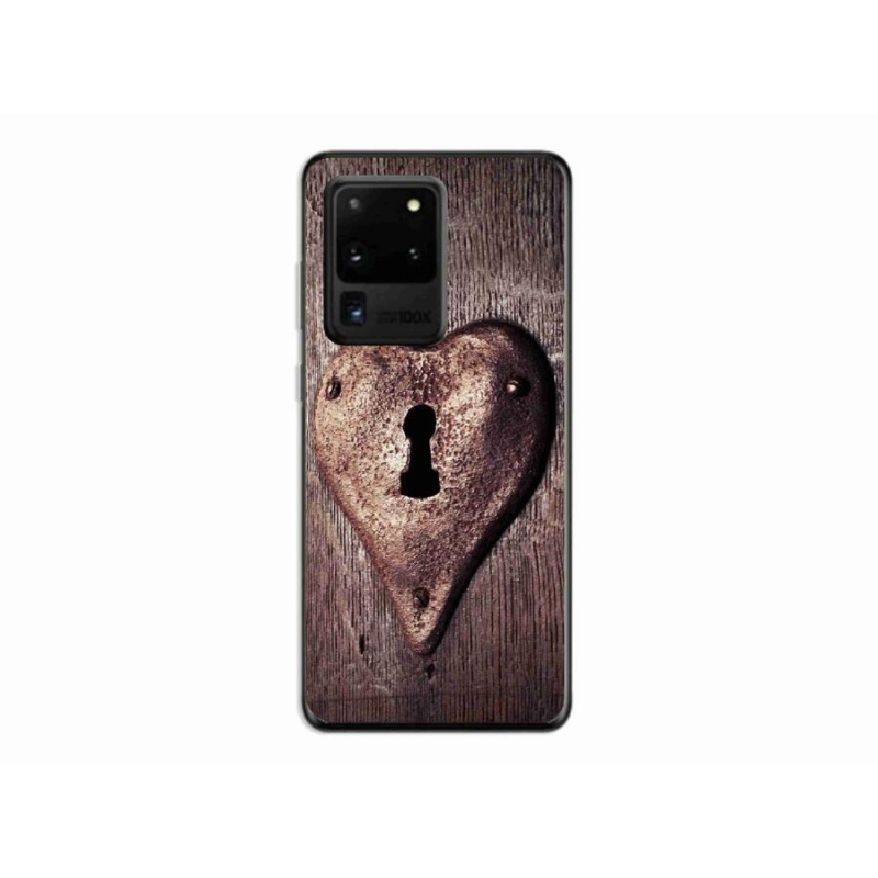 Gelový kryt mmCase na mobil Samsung Galaxy S20 Ultra - zámek ve tvaru srdce